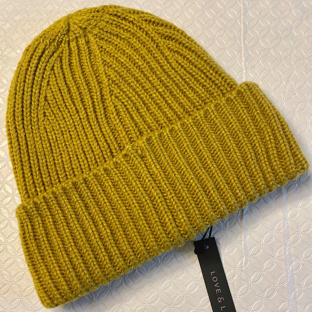 Love & Lore Ribbed Knit Beanie Citron Coffee House Cabin